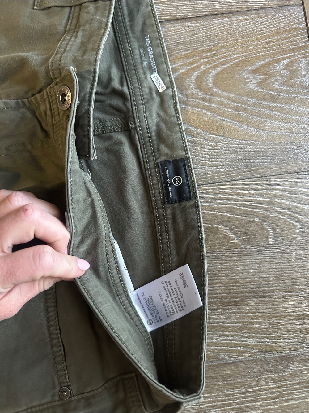 Ag Adriano Goldschmied Olive Straight-Leg Men’s Jeans - Picture 3 of 3